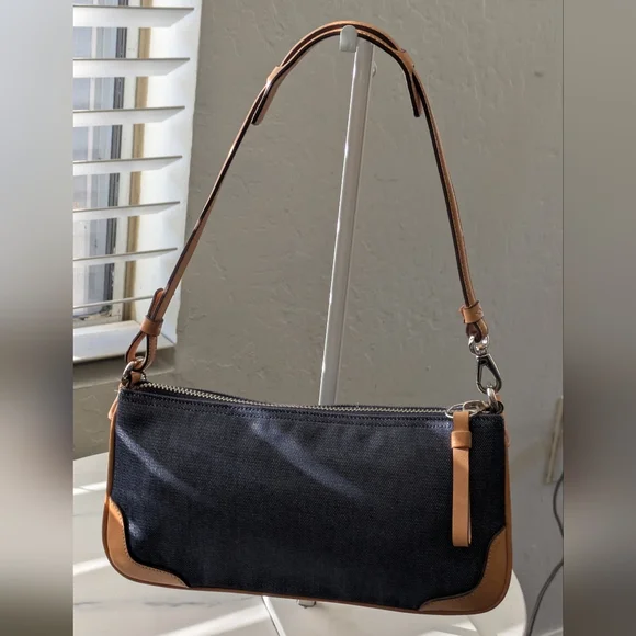 Vintage Coach Y2K Denim And Vachetta Shoulder/Handbag. - Picture 4 of 12